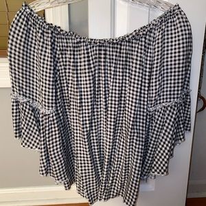 Women’s checkered off the shoulder top